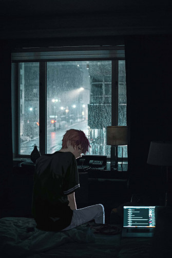 Sad Boy Background Wallpaper