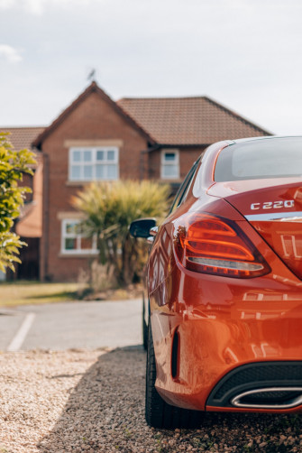 Red Mercedes Benz C220 Photo United Kingdom Image