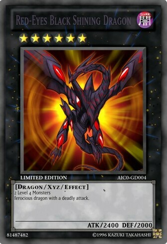 Blue Eyes Black Dragon Red Shining