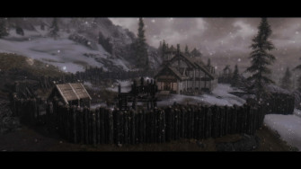 A Serene Landscape Of Heljarchen Hall In The Elder Wallpaper