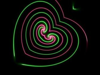 Neon Wallpaper Heart Green Pink Black Photo By Pinkpandachan16