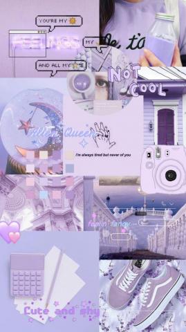 Pastel Purple Aesthetic Collage Foto Sampul Ungu