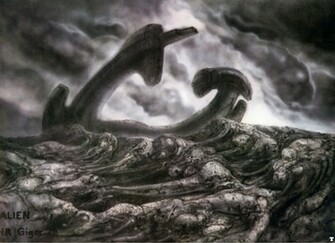 Wreck Iii Science Fiction H R Giger Wallpaper Image