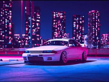 Wallpaper 4k Nissan Skyline R32 Retrowave