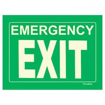 Rigid Emergency Exit Sign Green Background In X