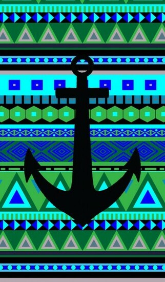 Blue Tribal Anchor Wallpaper Junk