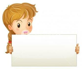Illustration Of A Teenage Girl Holding An Empty Signage On White