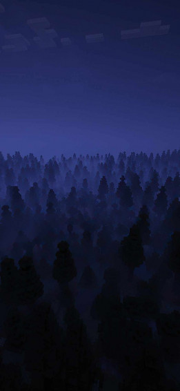 Blue Fog Over The Dark Forest iPhone Wallpaper
