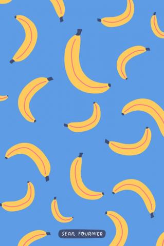 Bananas Vintage Flowers Wallpaper Cute Patterns