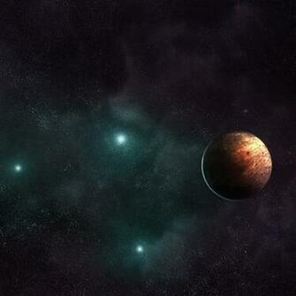 Beautiful Green And Purple Outer Space Nebula iPad Wallpaper