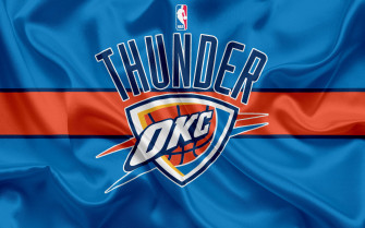 En Seidenflagge Der Oklahoma City Thunder Wallpaper