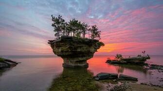 Unusual Rock In The Sunset HD Desktop Wallpaper