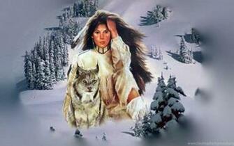 Woman Feather Wallpaper
