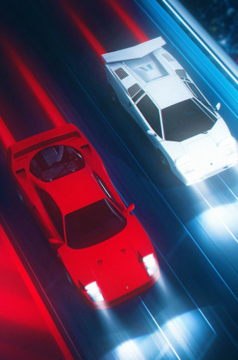 Ferrari F40 Vs Lamborghini Countach High Quality 22inx17 Art
