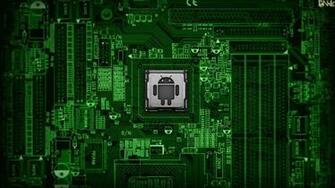 Android Phone On Circuit HD Desktop Wallpaper