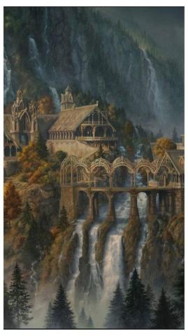 The Hobbit Lord Of Rings Rivendell Art Wallpaper For