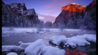 Snowy Mountain River Wallpaper
