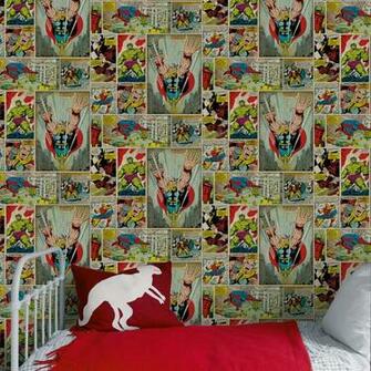 Details About Marvel Comics Strip Wallpaper 10m New Hulk Iron Man Thor