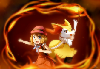 Serena And Braixen By Lunarthunderstorm