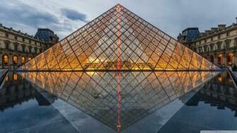 Pyramid Of The Louvre Paris France Europe 4k HD Desktop