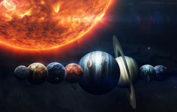 Wallpaper The Sun Saturn Moon Space Star Earth Planet