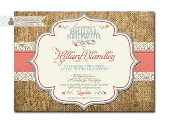 Burlap And Lace Wallpaper Invitation