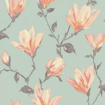 Home Shop By Style Floral Lotus Teal Coral Wallpaper