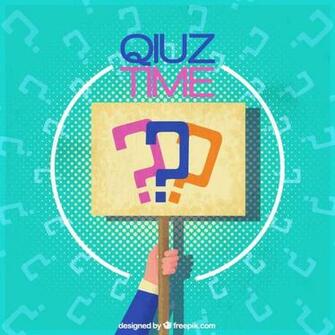 Quiz Background With Hand Holding A Sign Vector