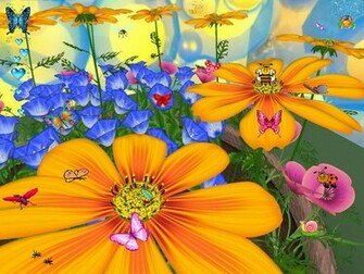 Flowers Screensaver And Butterflies Fullscreensavers