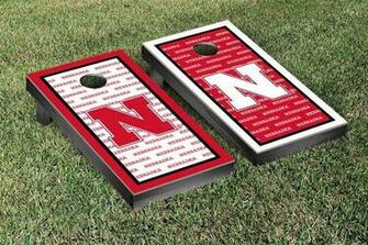 Nebraska Cornhuskers Repeat Logo Wallpaper Cornhole Set Sports
