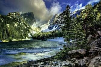 Lake Yosemite National Park Trees Winter Landscape HDr G Wallpaper