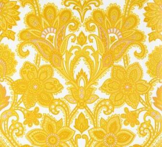 Yellow Floral Damask Wallpaper