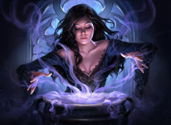Cauldron Black Hair Magic Fantasy Witch HD Wallpaper
