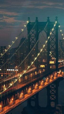 Brooklyn Bridge In Der Abendd Mmerung City Nature