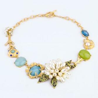 Ouro Elegante Cristal Flor Gargantilha Colar Mulheres Colares
