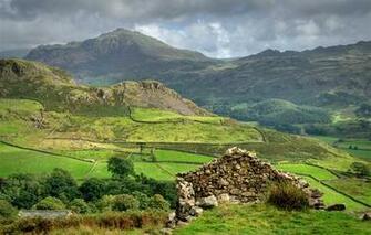 Wallpaper Scotland Mountains Clouds Rocks Field Put