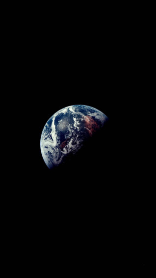 Space With Waning Earth iPhone Wallpaper