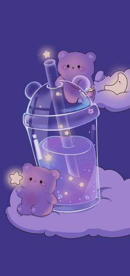 Cute Bears Purple iPhone Wallpaper