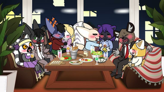 Commission Aggretsuko Style Bar Wallpaper Thing By Sidnithefox