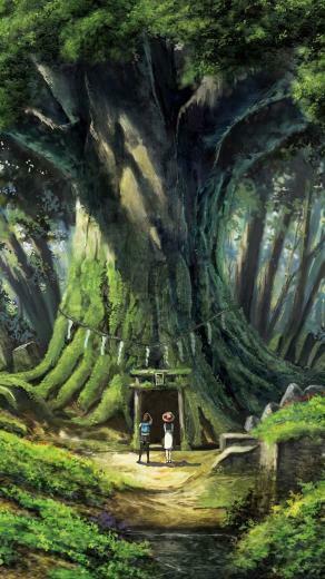 HD Entering The Tree Tunnel iPhone Wallpaper