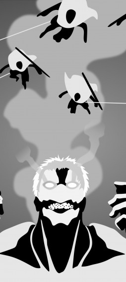 Mobile Wallpaper Anime Black White Minimalist Attack On