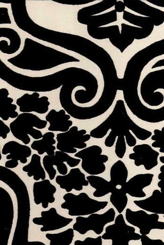 Fioravanti Flock Wallpaper Black Damask Style On Off
