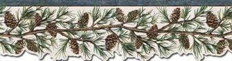 Itm Pinetree Pine Cone Pinecone Wallpaper Border Mrl2427