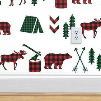 Buffalo Plaid Christmas Camping Outdoors On Isobar By