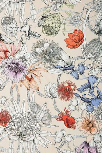 Sketched Songbird Wallpaper With Image Drawings Flower