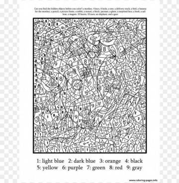 Difficult Color By Number Coloring S Png Image With