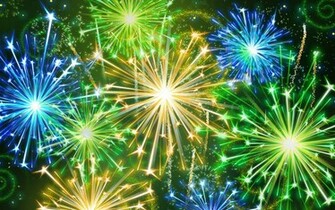 Achtergrond Met Groen Geel En Blauw Vuurwerk Desktop Wallpaper