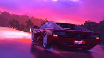 Ferrari Testarossa Wallpaper Outrun Style
