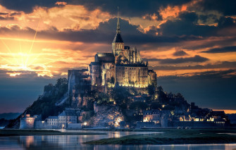 Wallpaper City Light Beach Cathedral Sky Sea Landscape