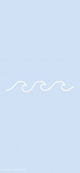 Blue Pastel Aesthetic Minimalist Waves Wallpaper